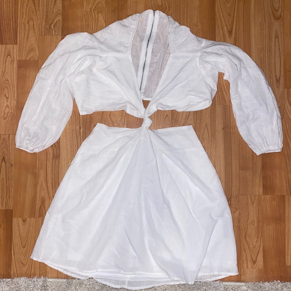 White Cut Out Sun Dress
